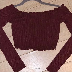 Burgundy crop top